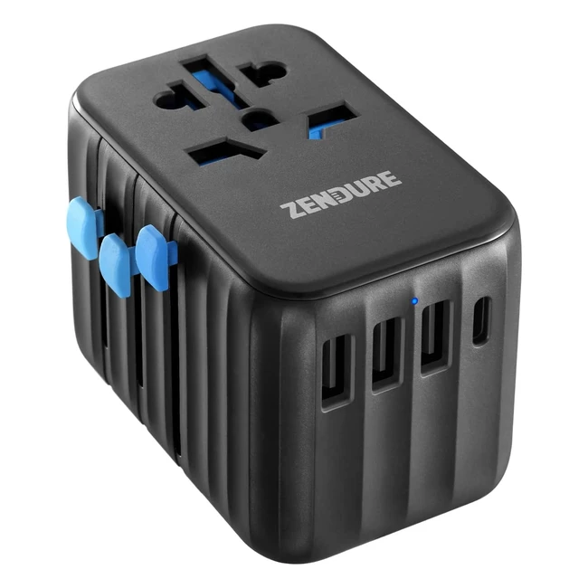 Adaptateur de Voyage Zendure Universel 61W PD USB C - Charge Rapide