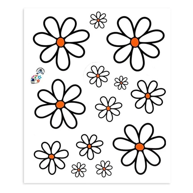 Pegatinas de Flores Margaritas 14x16 cm - 4R Quattroerreit 32103