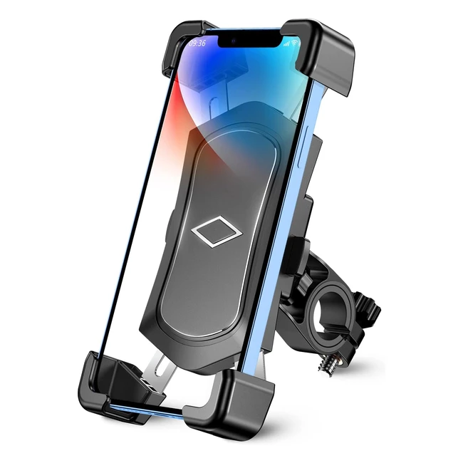 Support téléphone vélo anti-vibration en acier inoxydable - Compatible avec iPhone 14 Pro Max et autres - Réf: 4572