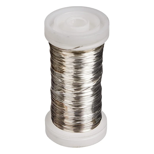 Rayher Alambre de Cobre Plateado 100m 0.4mm - Ideal para Manualidades y Bisutería
