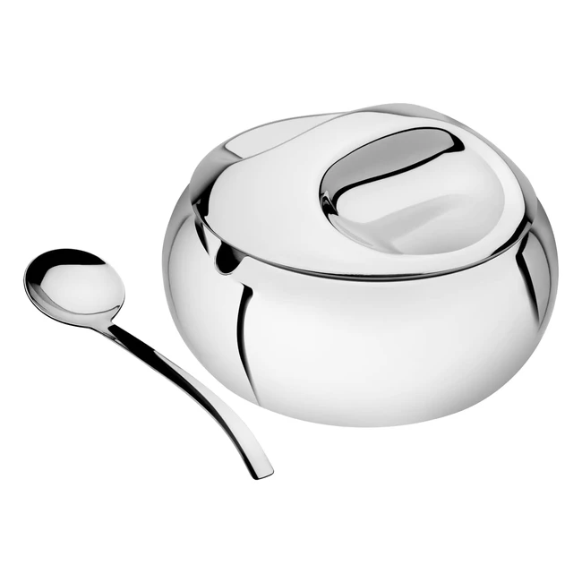 Azucarero Tramontina con Cuchara y Tapa - Acero Inoxidable 1810 - Apto Lavavajillas