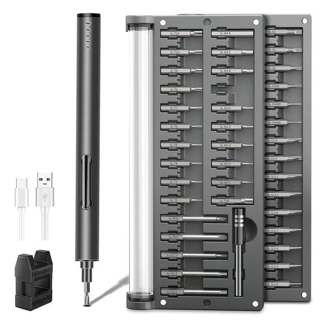 Mini Electric Screwdriver Set - Small Portable Cordless Power Tool with 55 Precision Bits