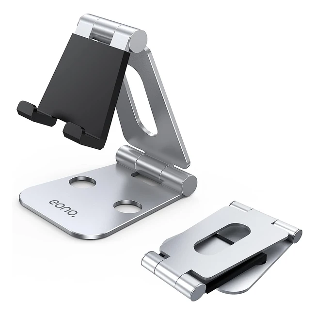 Soporte Tablet Plegable Eono - Compatible con iPad Pro, Air/Mini, Nexus - Portátil y Ajustable - Plata