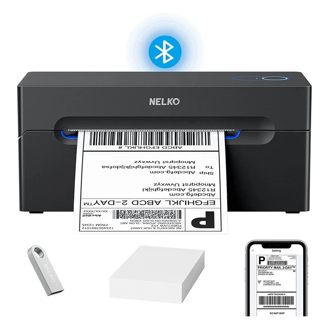 Nelko Bluetooth Thermal Label Printer - Wireless 4x6 Shipping Label Printer for Small Business - Fast Printing - No Ink or Toner Needed
