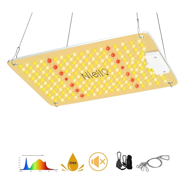 Niello Q1000 LED Grow Lamp - Full Spectrum Sunlike Plant Grow Light - High PPFD - 90x90cm Coverage