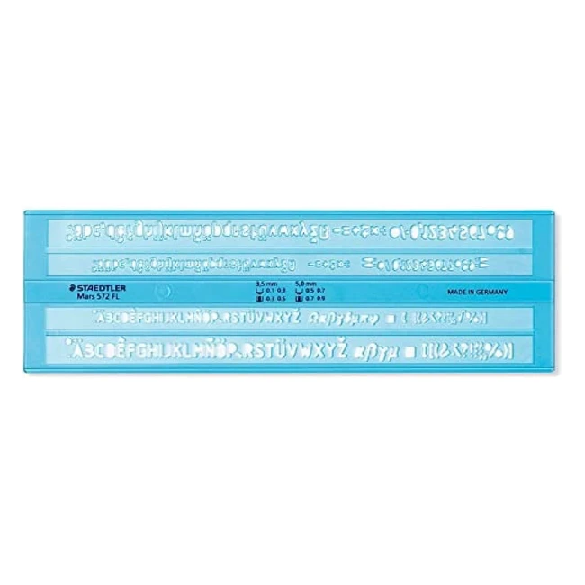 Staedtler 572 FL Mars Lettering Guide - Transparent Blue - Professional Fineline