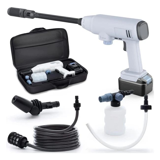 Nettoyeur Haute Pression Portable sans Fil - Bamboosang 21V 30bars 435psi - Batterie 40ah - Terrasse Jardin Voiture