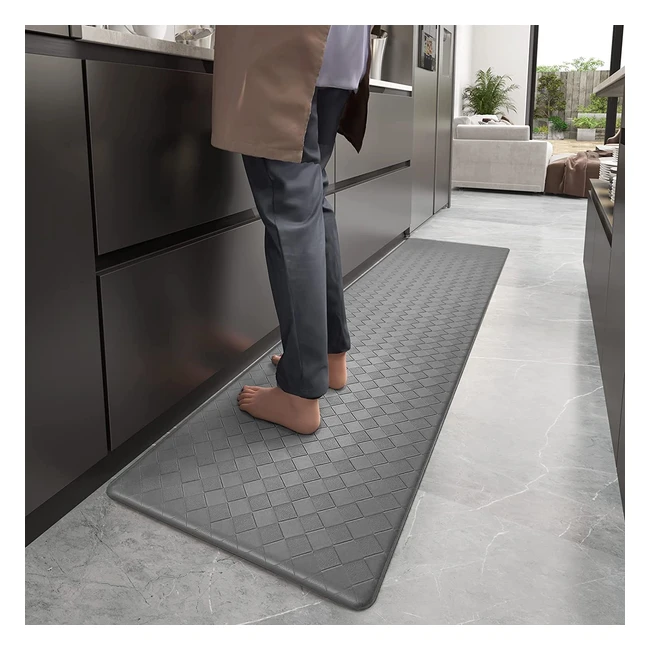 Tappeto Cucina Anti Fatica 44x120cm - Resistente e Lavabile - Grigio