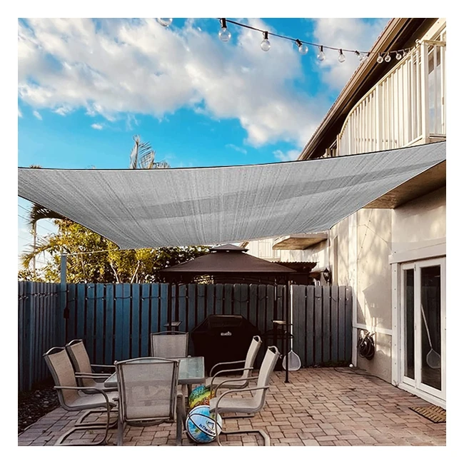 Voile d'ombrage rectangulaire Dripex - Protection UV 95% - Imperméable - Pour jardin, terrasse, balcon - Gris 3.5m
