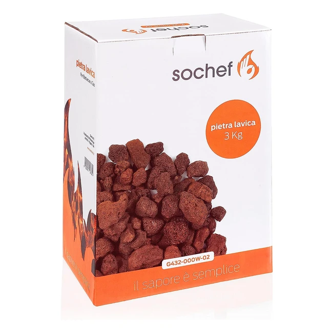 Piedra Volcánica Roja Sochef G432000W02 - 3 kg
