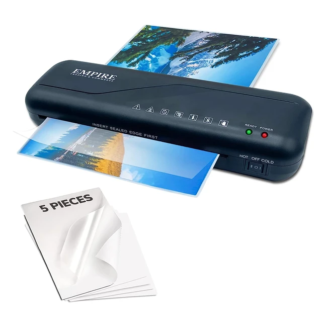 Empire Laminator Machine - Quick Preheating, 5 Laminating Pouches, A4/A5 Thermal Laminator