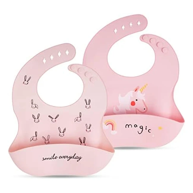 Bavaglini Silicone Vicloon 2 Pezzi 3D - Impermeabile e Regolabile