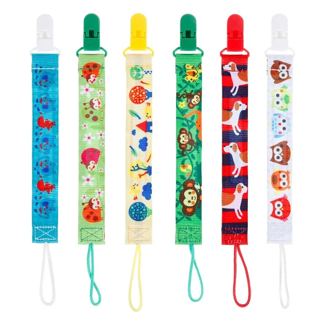 Lictin 6 pces Doubleface Attache Tétine Unisexe DIY Nom Bébé Chaine Sucette Multicolore
