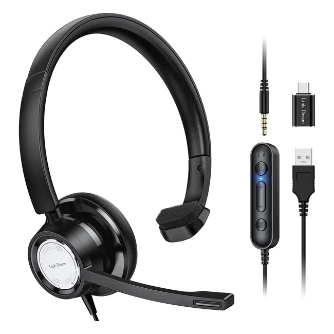 Auriculares con micrófono Link Dream H365 - Cancelación de ruido - Sonido claro y puro - Comodidad durante todo el día