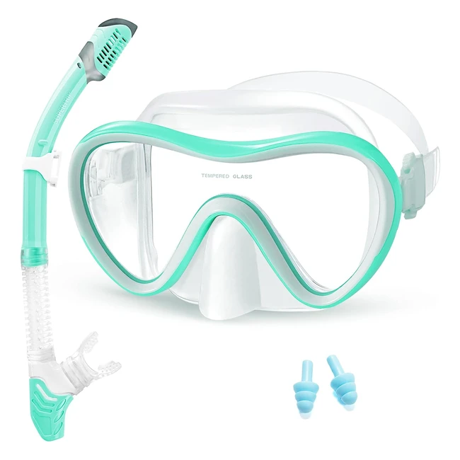 Supertrip Snorkel Set - Scuba Diving Mask with Dry Top Snorkel - Panoramic Wide View