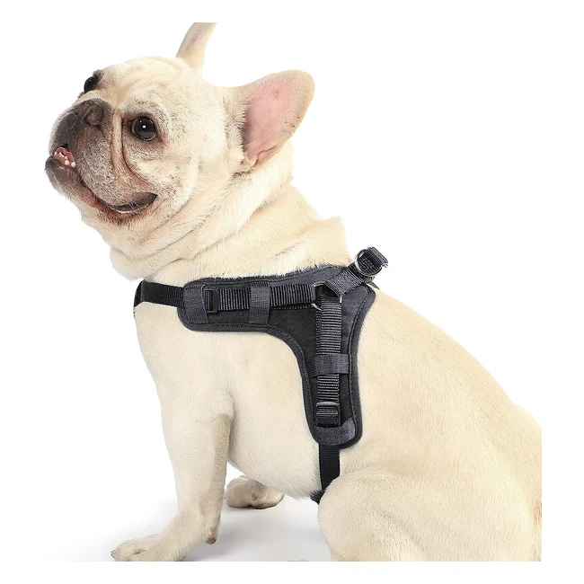 Dog Harness Small Medium Large - Step-In Comfort Breathable Adjustable Lightweight - Black