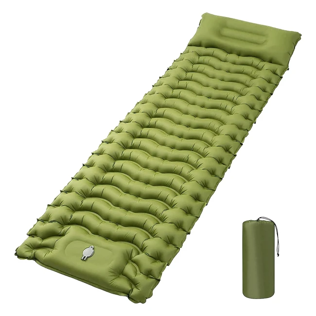 SAUYET Self Inflating Camping Mat - Fast Inflate, Built-in Foot Pump, 10cm Thick, Outdoor Hiking Travel Beach