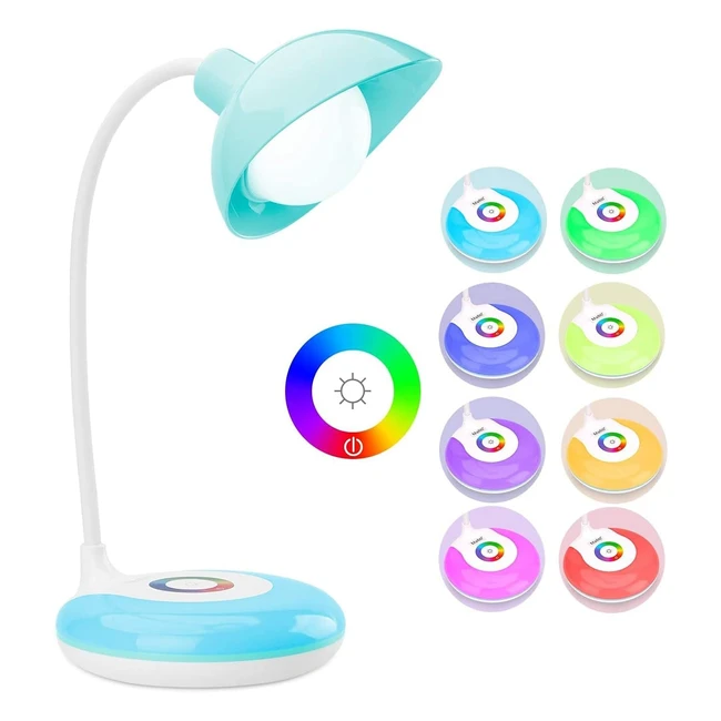 Mafiti Kids Desk Lamp - Dimmable LED Table Lamp - USB Rechargeable - Eye-Caring - Adjustable Gooseneck - Reading Night Light