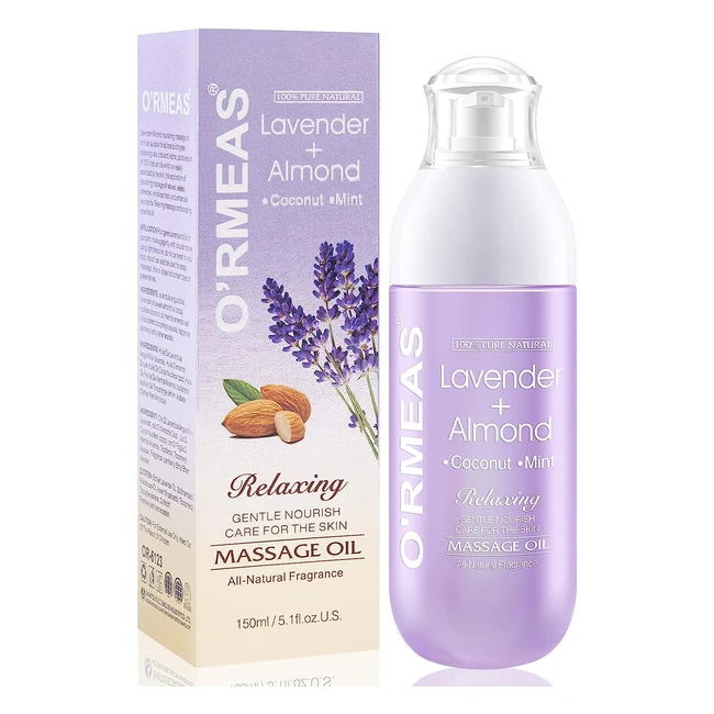 Massage Oil for Joint Pain Relief - Lavender Almond Peppermint - 51floz