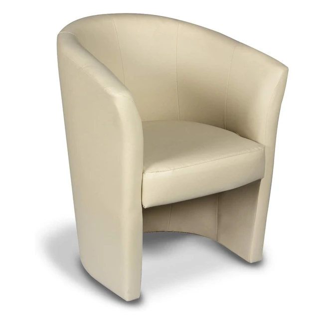 Poltroncina Dmora in Finta Pelle Beige 65x78x60 - Comoda e di Design