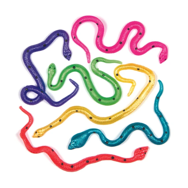 Lot de 8 serpents extensibles Baker Ross AG671 - Jouets pour pochettes surprises