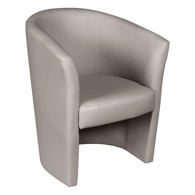 Poltrona Dmora in Finta Pelle Grigia - Design Moderno - 65x78x60 cm