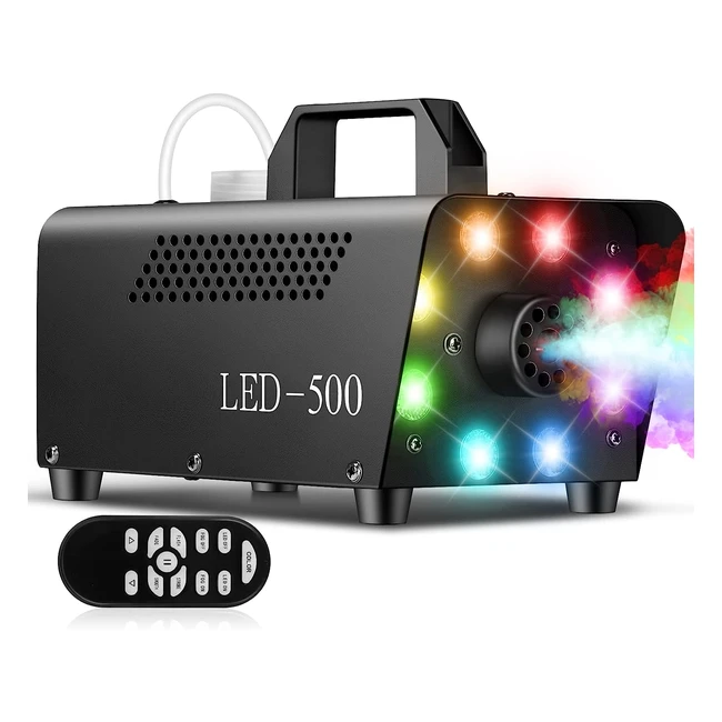 Mquina de Humo Automtica 500W con 8 LED 16 Colores RGB - Modelo XYZ