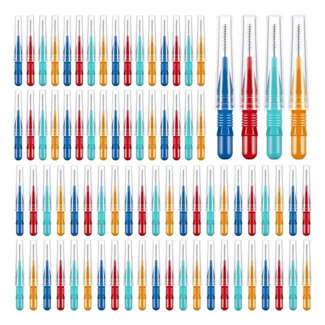 80 pcs Interdental Brushes - Soft Dental Brushes for Cleaning Gaps Between Teeth - Oral Dental Hygiene Brush