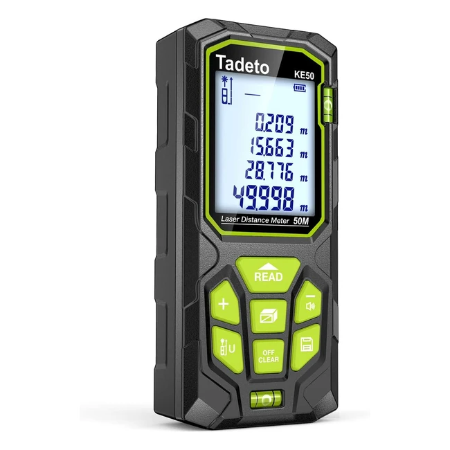 Tadeto Laser Measure Device 50m/165ft - Accurate Measurement, Backlit LCD Display