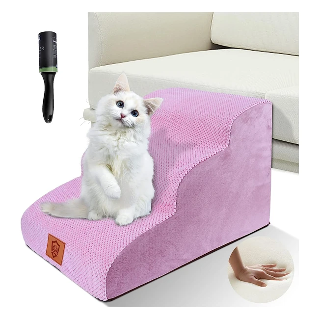 ZNM Dog Steps 3 Steps Dog Stairs for Bed and Sofa - Removable Cover - Non-Slip -