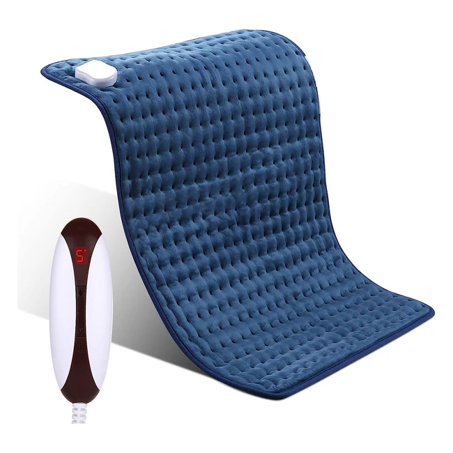 Almohadilla Térmica para Espalda, Cuello y Hombros 50x60cm - 12h Apagado Automático - 5 Niveles de Calefacción