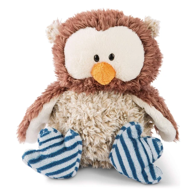 Peluche Gufo Oscar con Testa Girevole 25cm - Marrone/Blu 46091