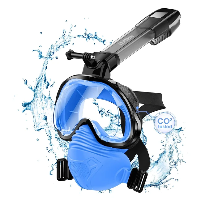 Masque de plongée intégral sans risque de CO2 avec support de caméra - Conception antibuée et antifuite