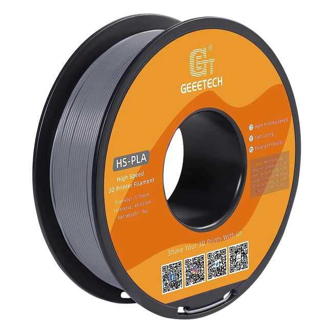 Geeetech Hspla Filament 175mm - High Speed 3D Printer Filament - Spool 1kg Gray