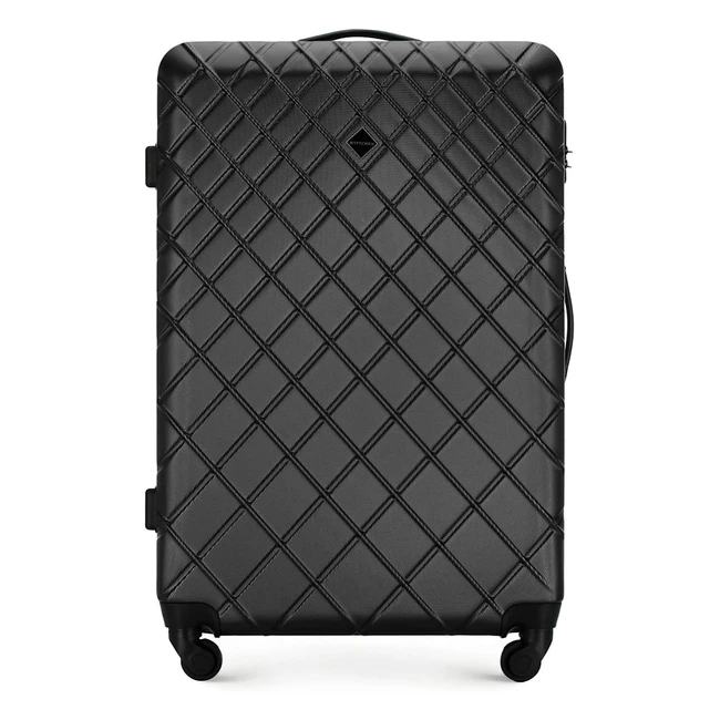 Wittchen Reisekoffer Rollkoffer Trolley XL Schwarz ABS Hartschale 4 Spiner Rollen Zahlenschloss