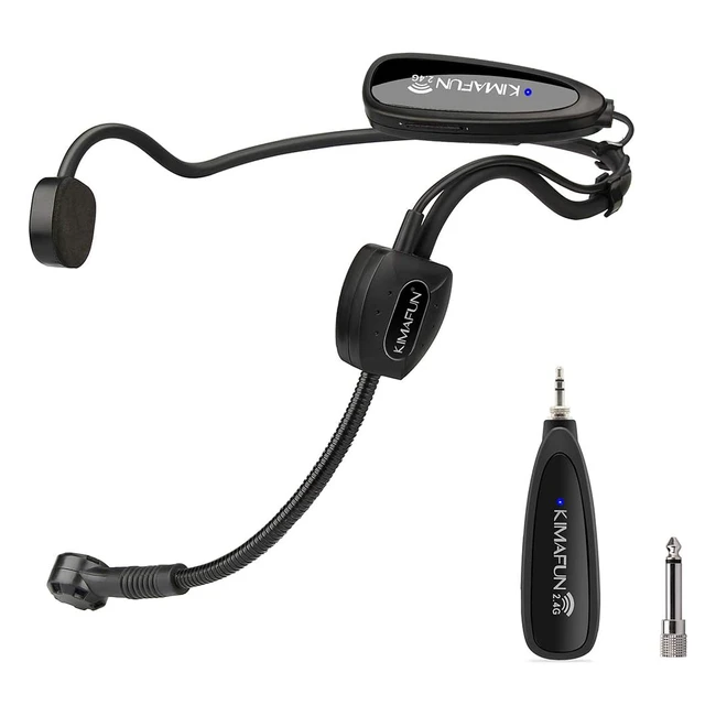 Wireless Microphone Headset System Kimafun G100B - Rechargeable Transmitter - 35mm Receiver - Singing Stage Performance