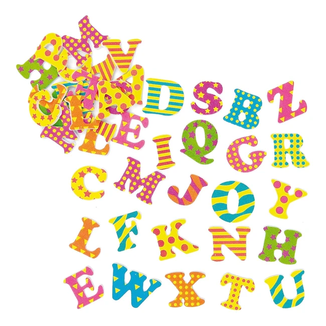 Baker Ross AF422 Funky Uppercase Alphabet Stickers - Pack of 400 - Self-Adhesive