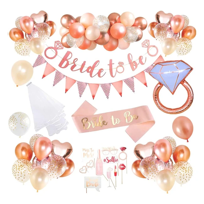 Accesorios Despedida Soltera Novia Bride to Be Sash Velo Globo