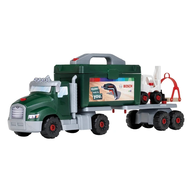 Theo Klein 8640 Bosch Screw Truck Play Set - Tools, Forklift, Crane - Ages 3+