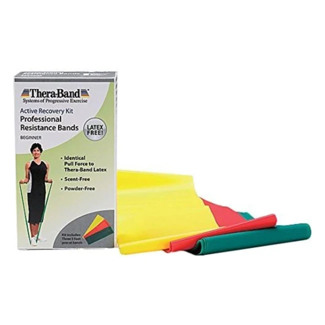Latex-Free Theraband Resistance Bands Set for Exercise & Therapy - Beginner Pack