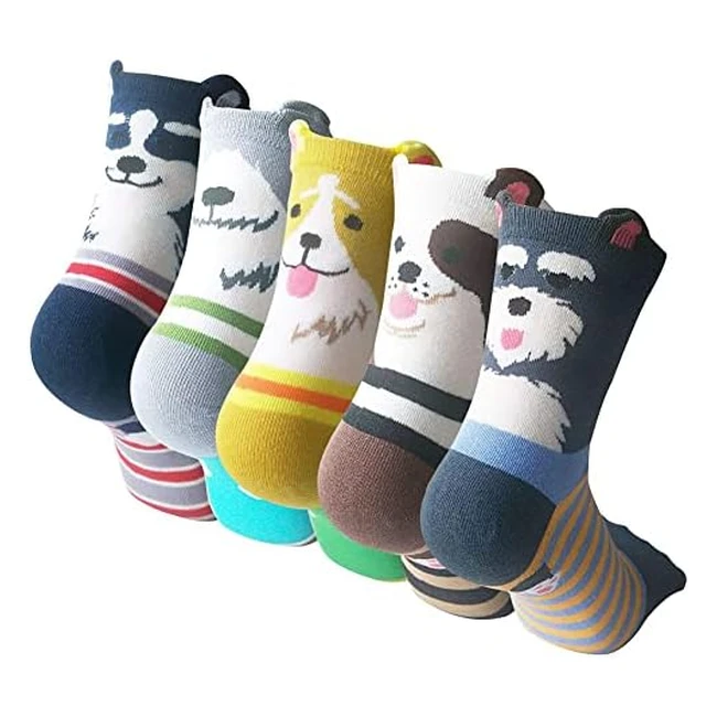 Calcetines divertidos de algodón para mujer - Lofir - Talla 35-41 - 5 pares