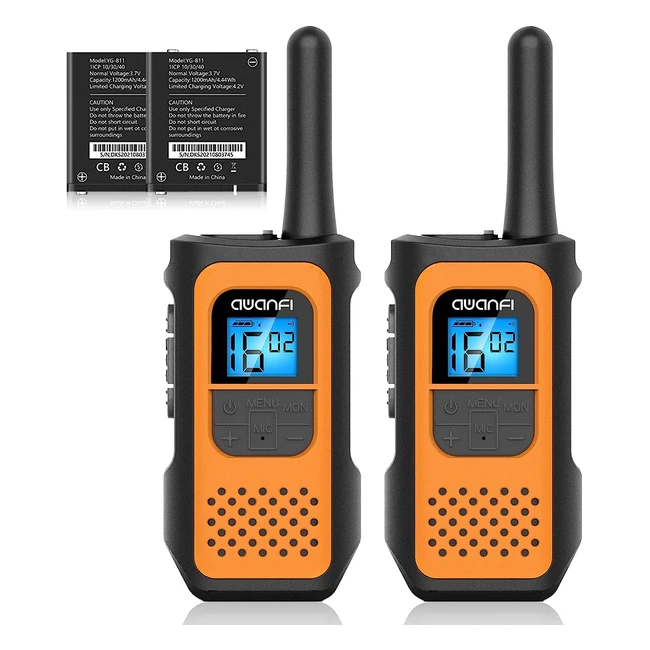 Walkie Talkie Ricaricabile Awanfi 16 Canali - Lungo Raggio - Vox - 2pz