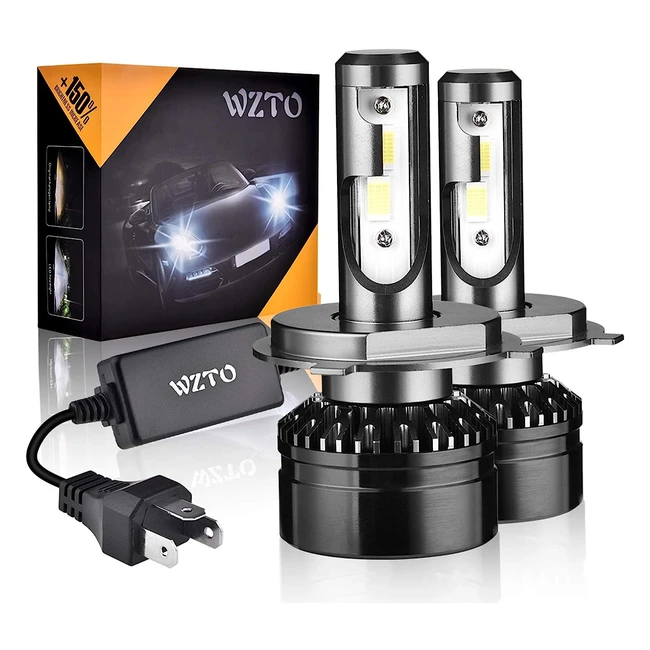 Phares LED pour voiture WZTO H49003 - 10000lm - 6000K - IP65 étanche - 2 ampoules
