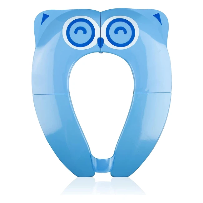 Foldable Potty Training Seat - Blue Owl - Portable & Safe - Pejoye