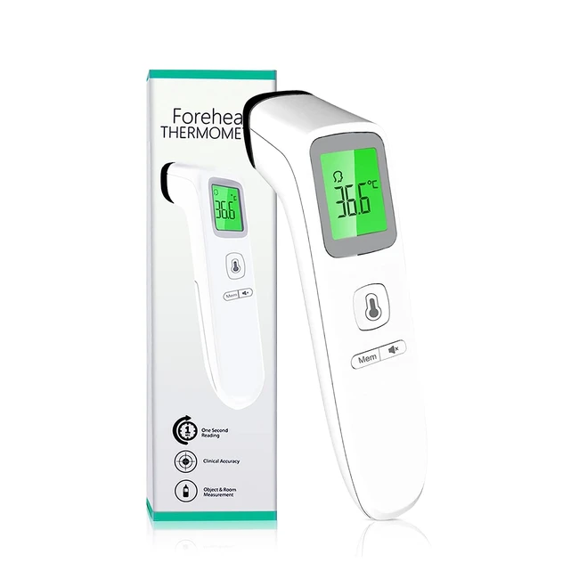 Thermomètre frontal sans contact - Mesure rapide et précise - Thermomètre médical pour bébé et adulte