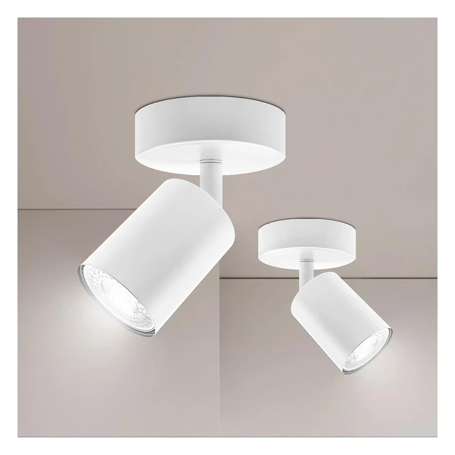 Ketom Lampada Faretti da Soffitto Orientabili GU10 LED Bianco Moderna Plafoniera 1 Luce