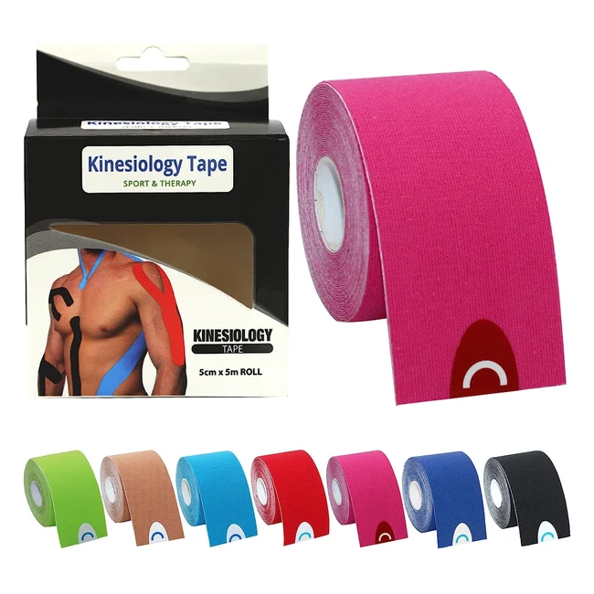 Cinta de Kinesiología Aonat - Alivio Dolor Muscular - Resistente al Agua - Transpirable - Rosa