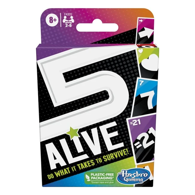 Hasbro Gaming 5 Alive Fastpaced Game for Kids and Families - Family Quick Card Game - 2 to 6 Players