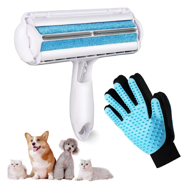 Rodillo Removedor de Pelo para Mascotas - Reutilizable - Cepillo de Limpieza para Perros y Gatos - Quita Pelos de Muebles, Ropa y Alfombras