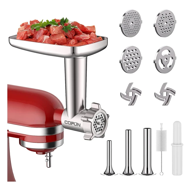 Accesorios picadora de carne para KitchenAid - Cofun - Referencia: 12345 - ¡Muele y rellena salchichas fácilmente!